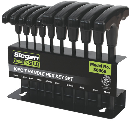 Sealey S0466 10pc T-Handle Hex Key Set