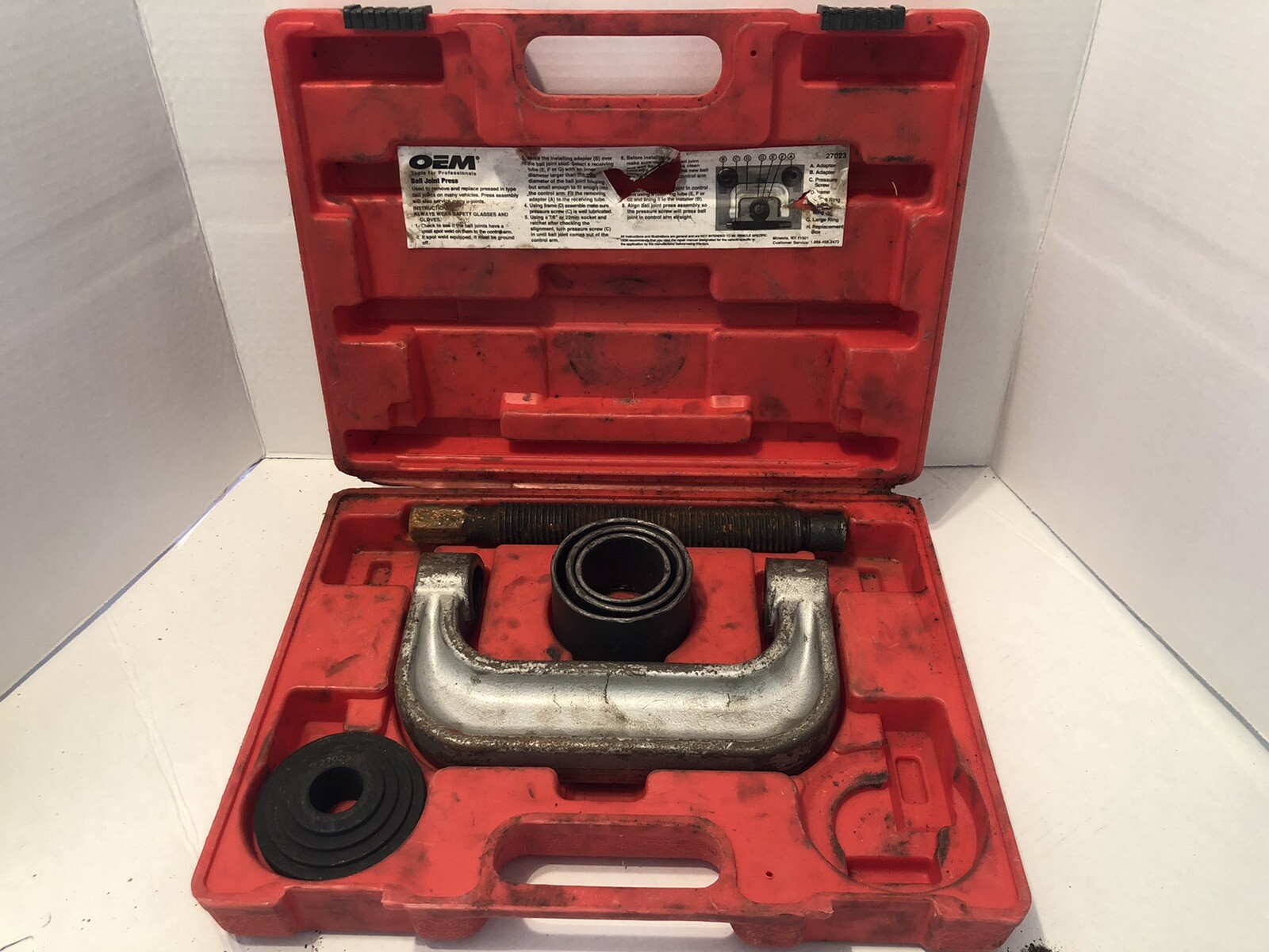 OEM Tools 27023 Ball Joint U Joint Press Set One Adapter Missing – In Hard Case