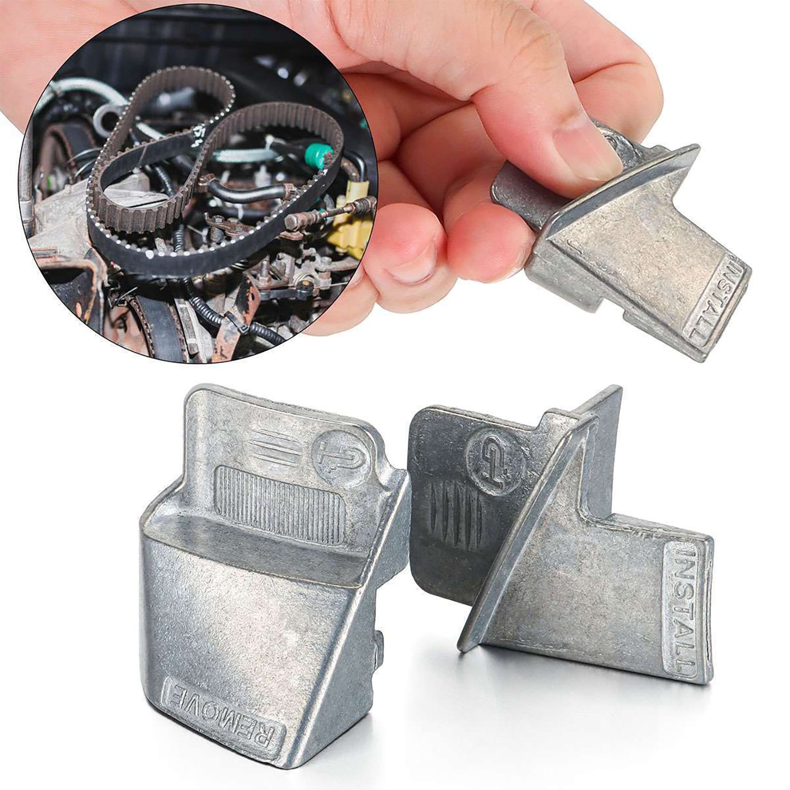 2PCS Metal Stretch Belt Remover & Installer Tool Set For Car Auto Accessories