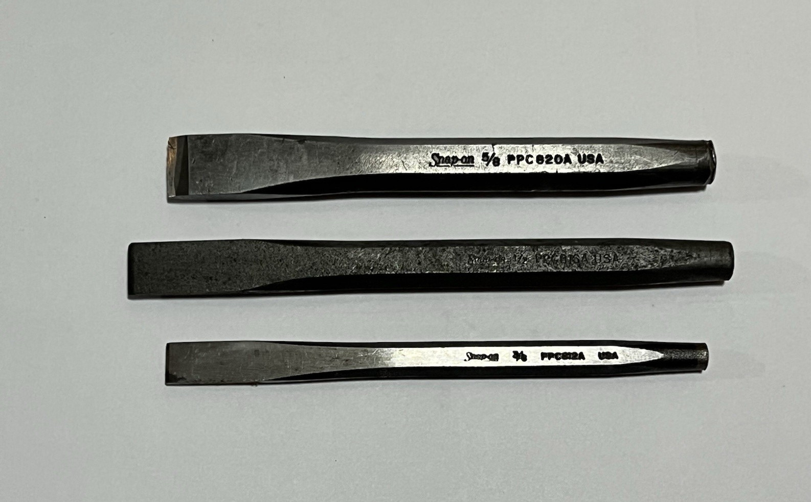Snap On Flat Cold Chisel Set 3 pc 3/8 – 1/2 – 5/8 USA