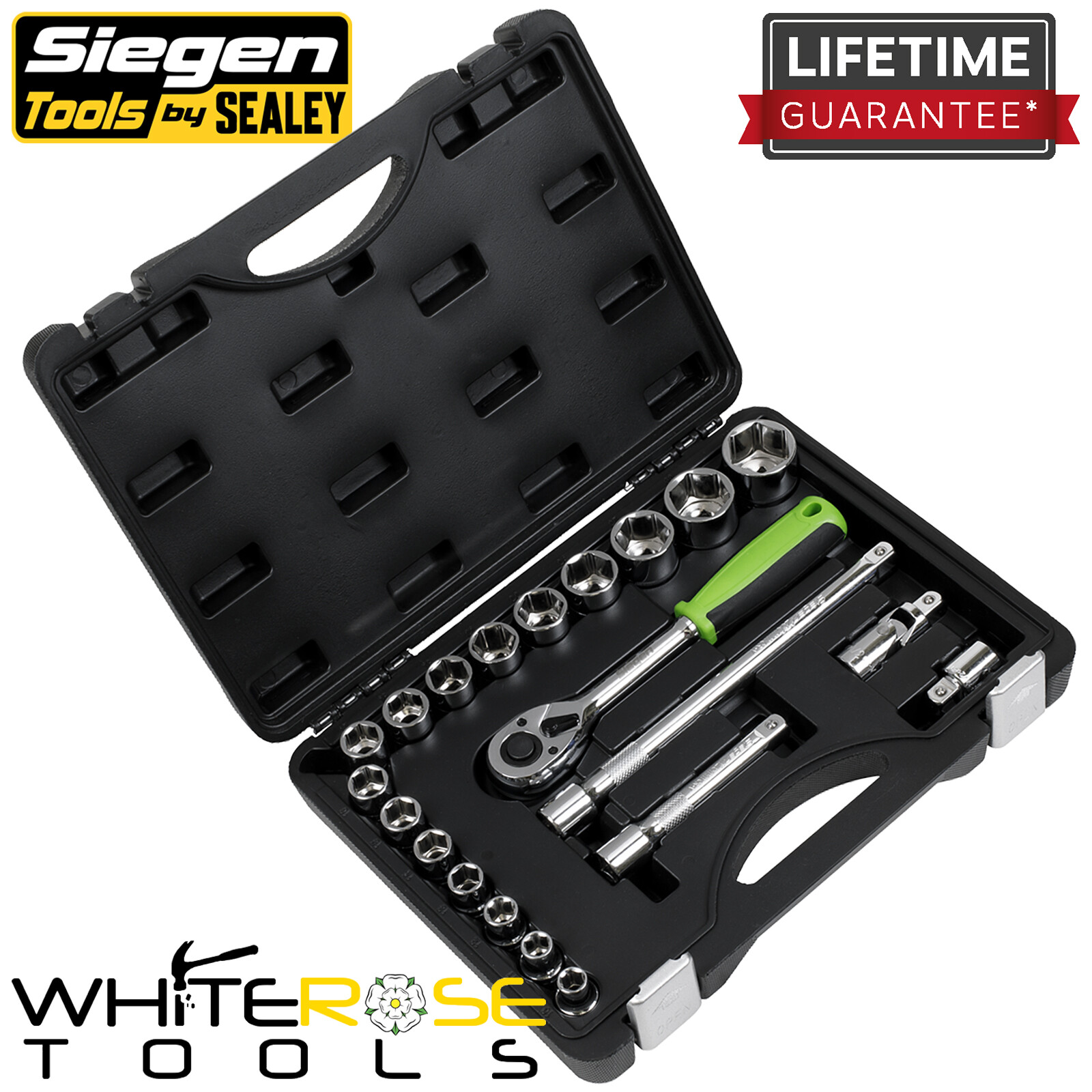 Sealey Socket Set 21pc 1/2″Sq Drive Metric Siegen Storage Case