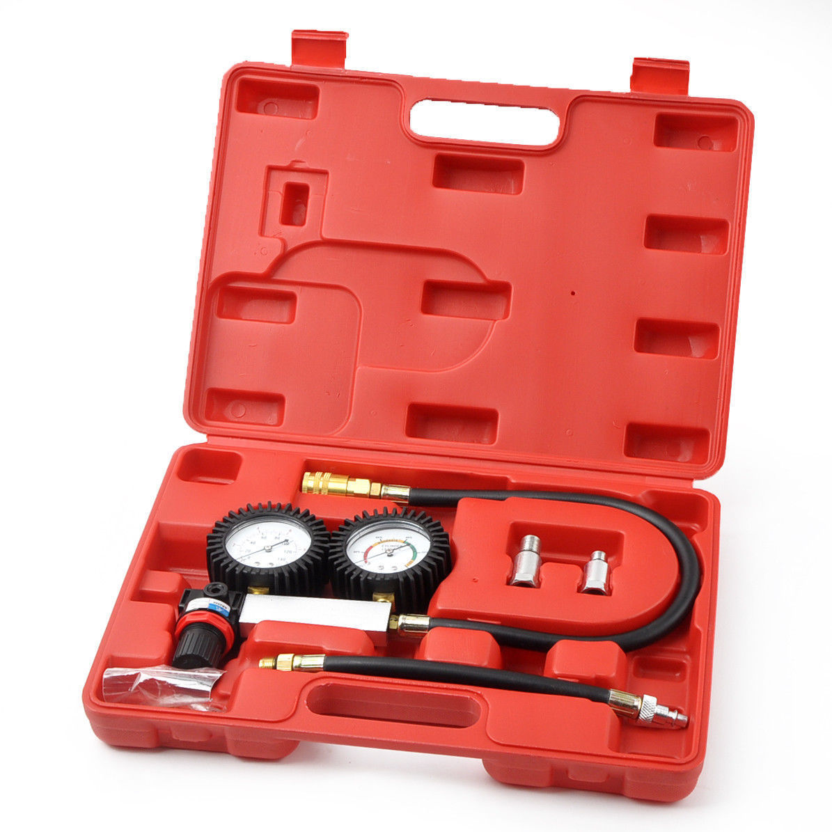Automotive Engine Cylinder Leak Leakdown Compression Tester Detector Kit w/Gauge