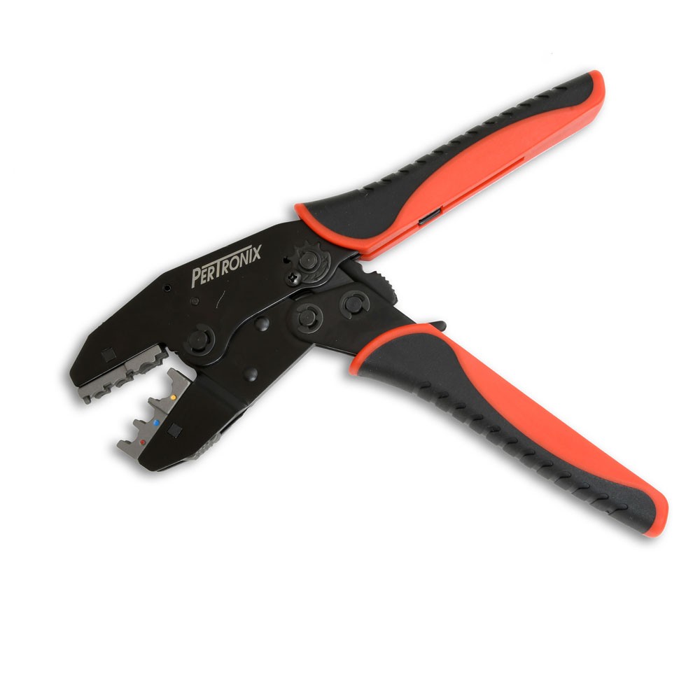 Pertronix Crimp Tool T3001; Quick Change Ratchet, Spark Plug Wire, Insulated/Non