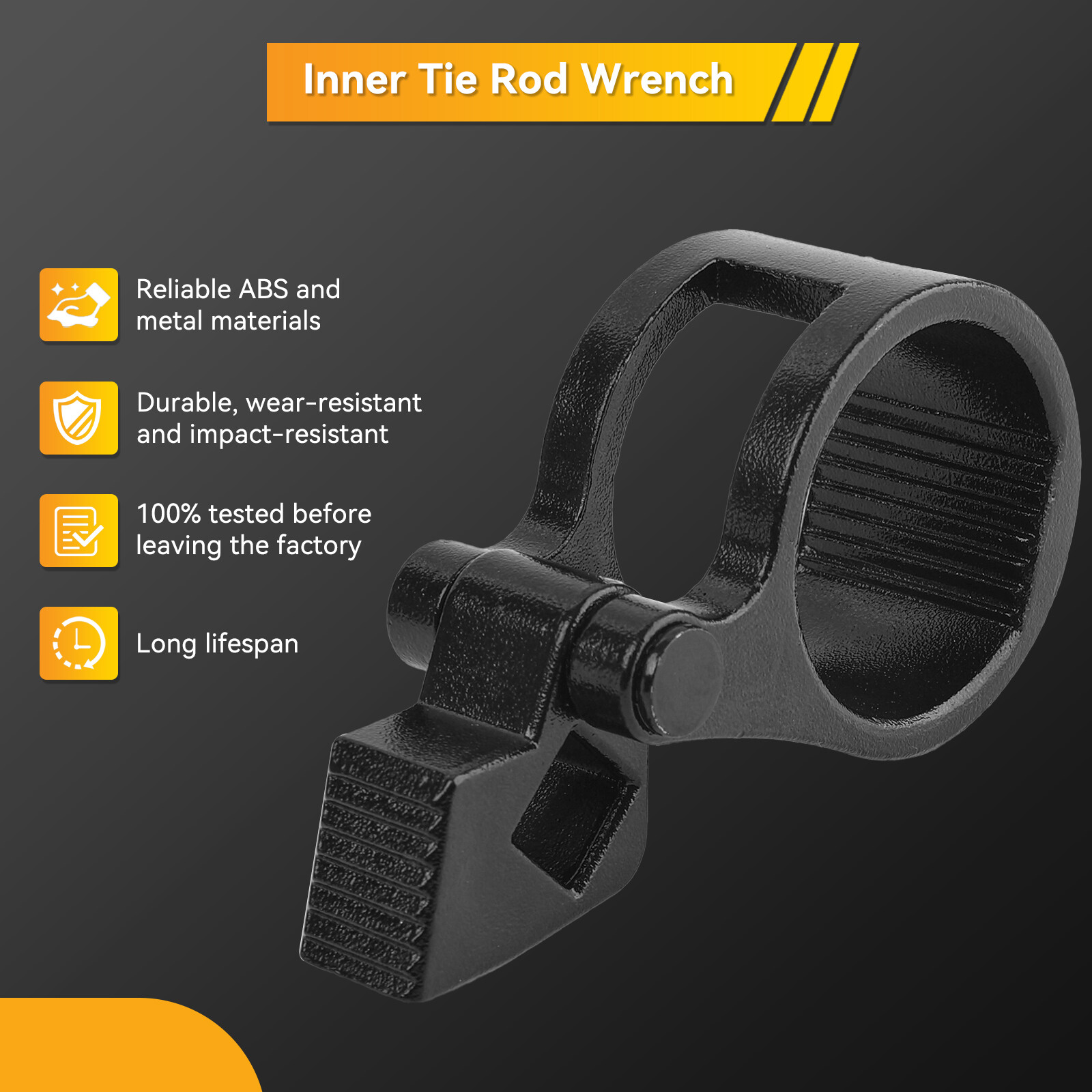 Inner Tie Rod Wrench Black 27-42mm Steering Track Removal Garage Tool Universal