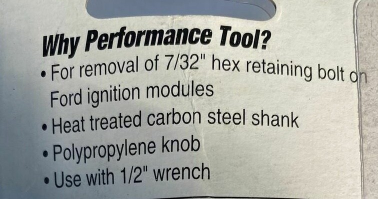 NOS Performance Tool 1pc Ignition Module Tool #W1217 Fit’s Ford 7/32″ Hex