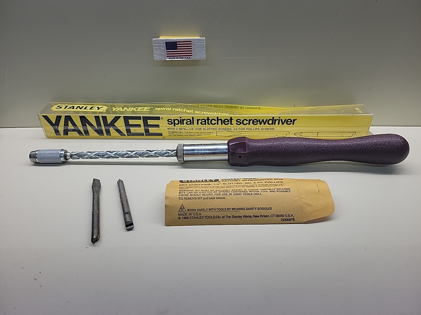 Stanley Yankee 68-130 130A Spiral Ratchet Screwdriver NOS No. 2 Phillips Flat