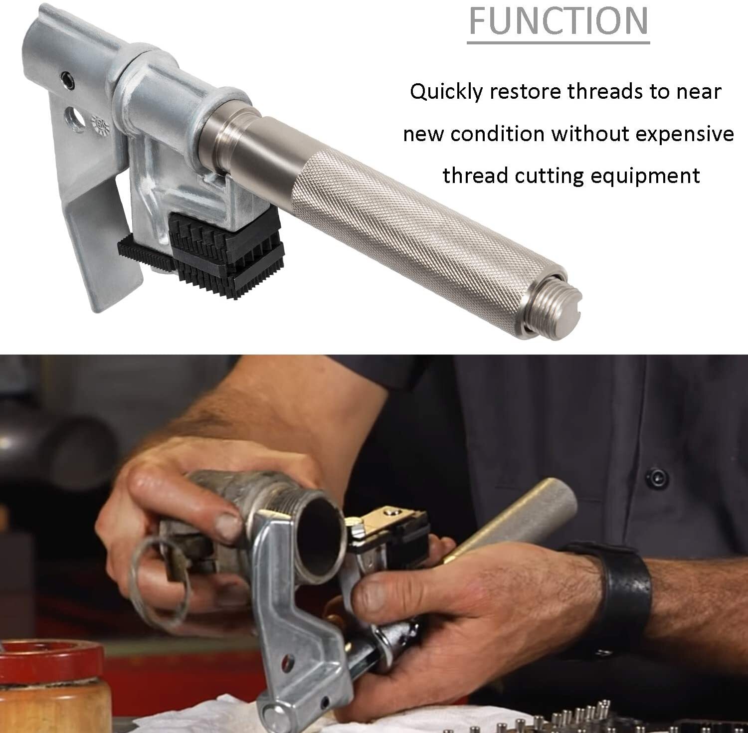 7402 Universal Outside Thread Chaser with 6 Dies 216884 Use for 1-1/4” to 5” O.D