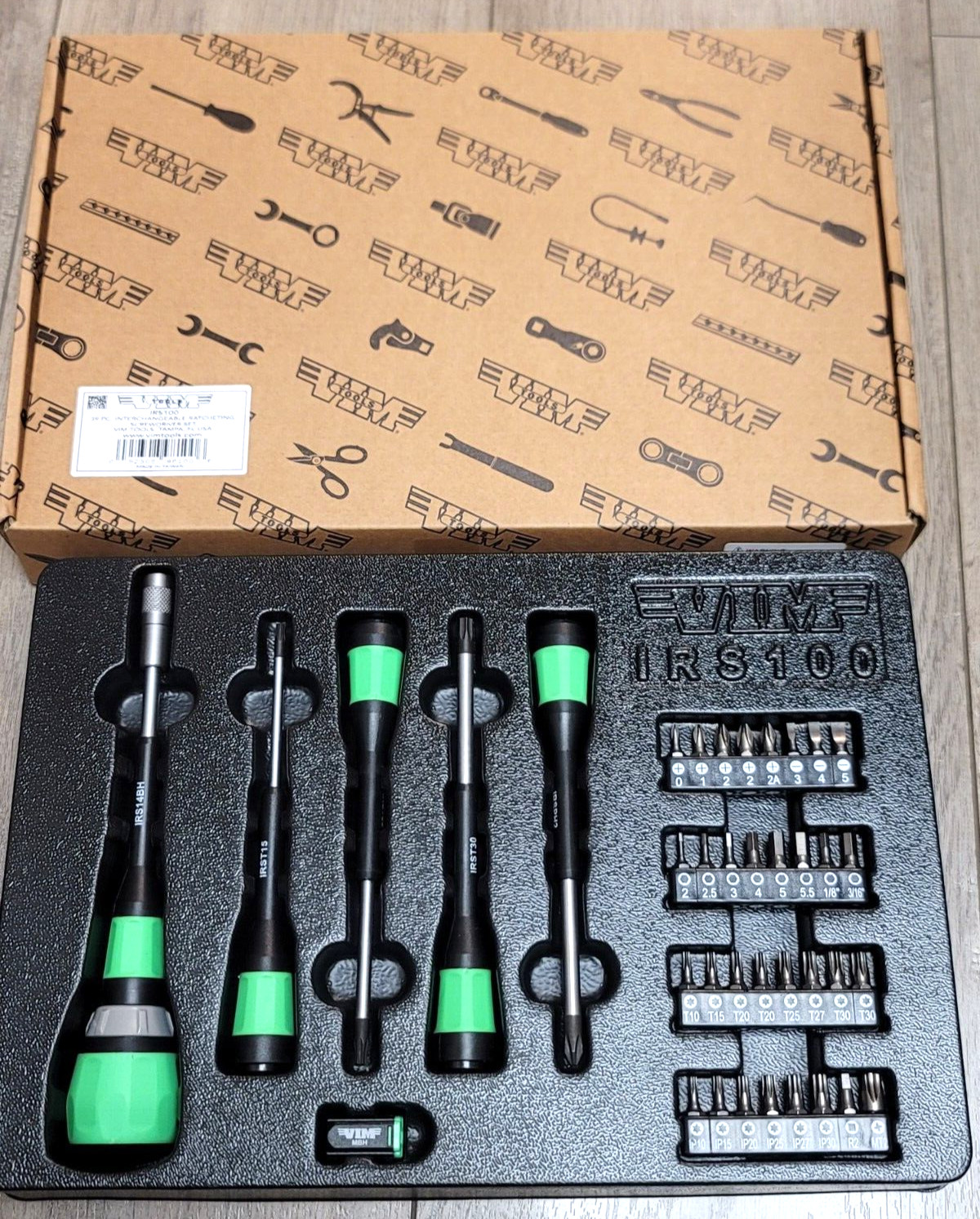 VIM Tools 39pc Interchangeable Shaft Ratcheting Screwdriver Set w/Bits #IRS100