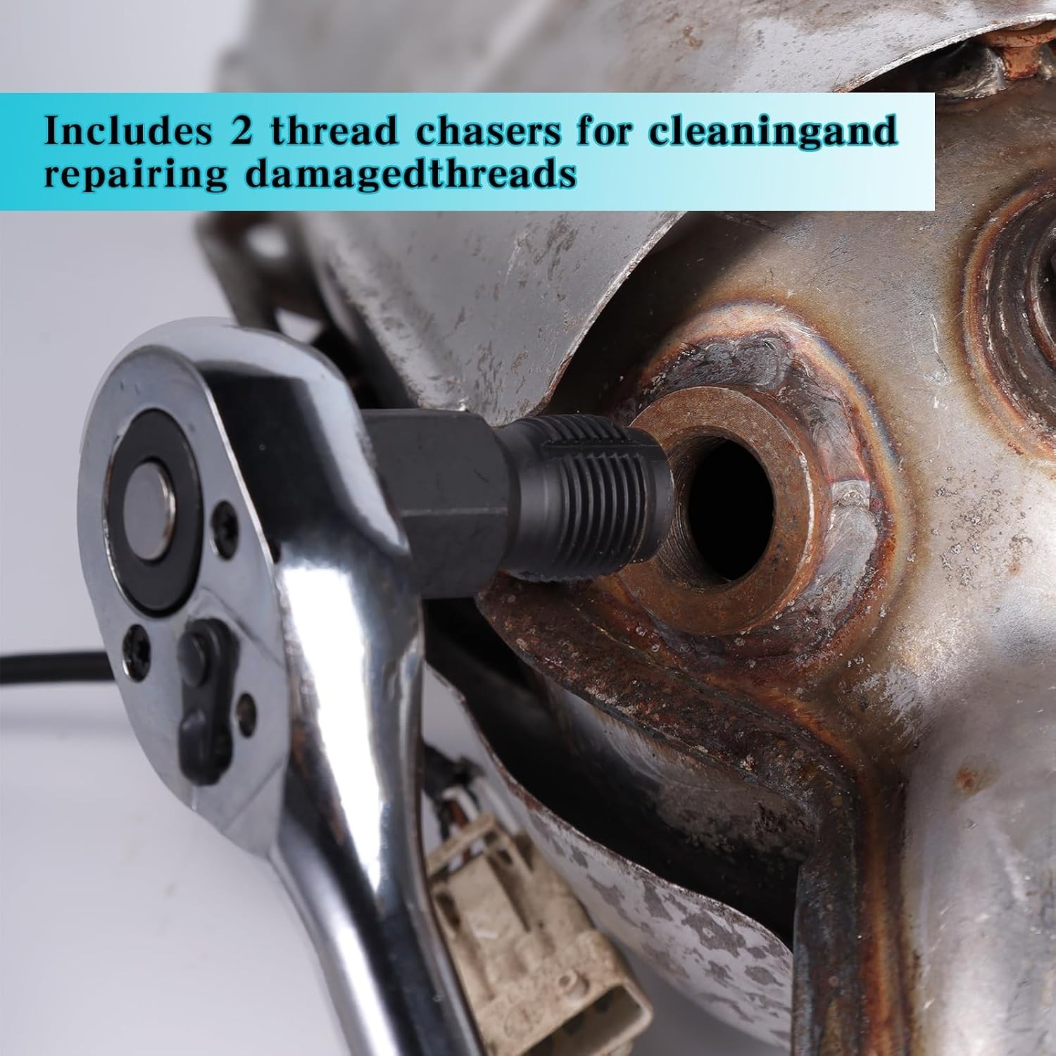 5-Piece Forged O2 & Thread Chaser Set – Automotive Tool for Sensor Removal
