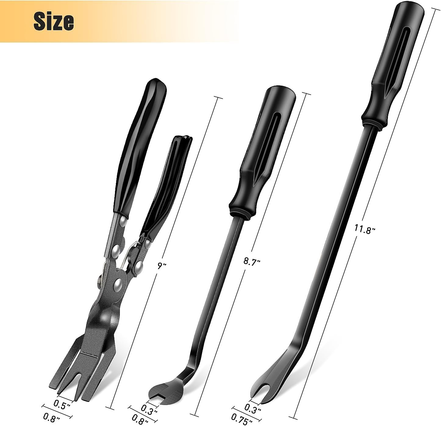 Auto Trim Removal Tool Set 3Pcs – No Scratch Pry Tools for Car Body Clips & D…