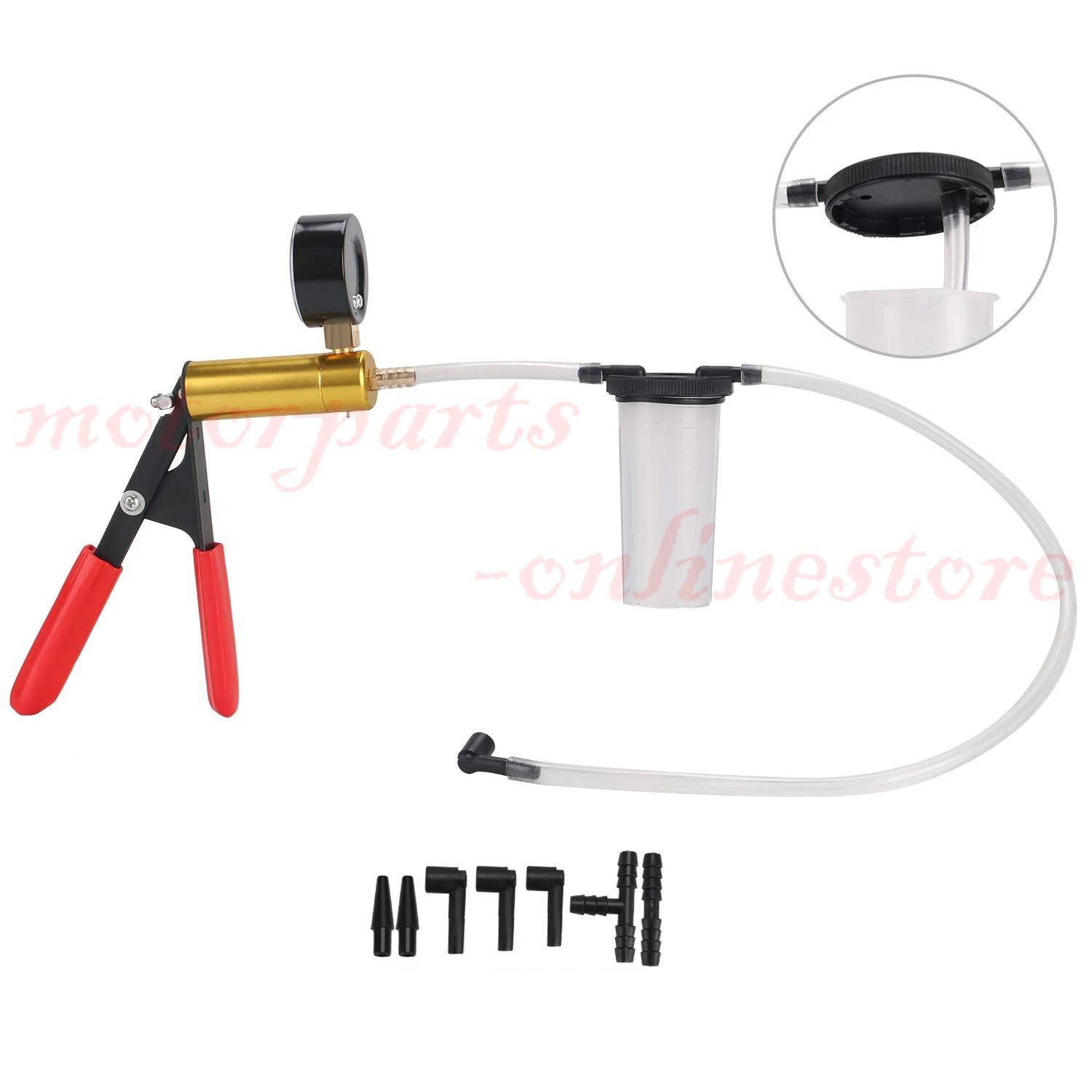 Manual Hand Vacuum Pump Car Pressure Tester Tool Brake Fluid Bleeder Bleeding