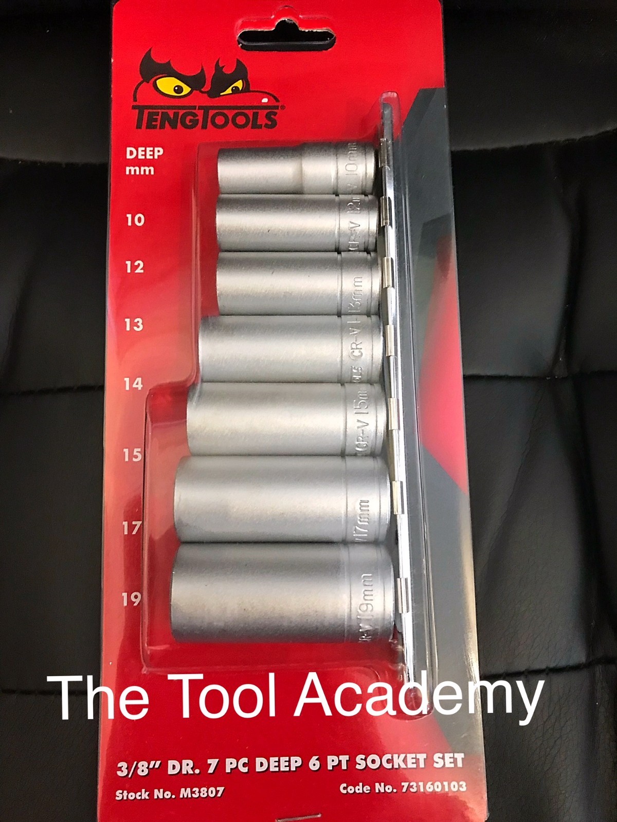 TENG TOOLS 8 PIECE 3/8 DRIVE DEEP SOCKET SET WITH RAIL 10mm > 19mm