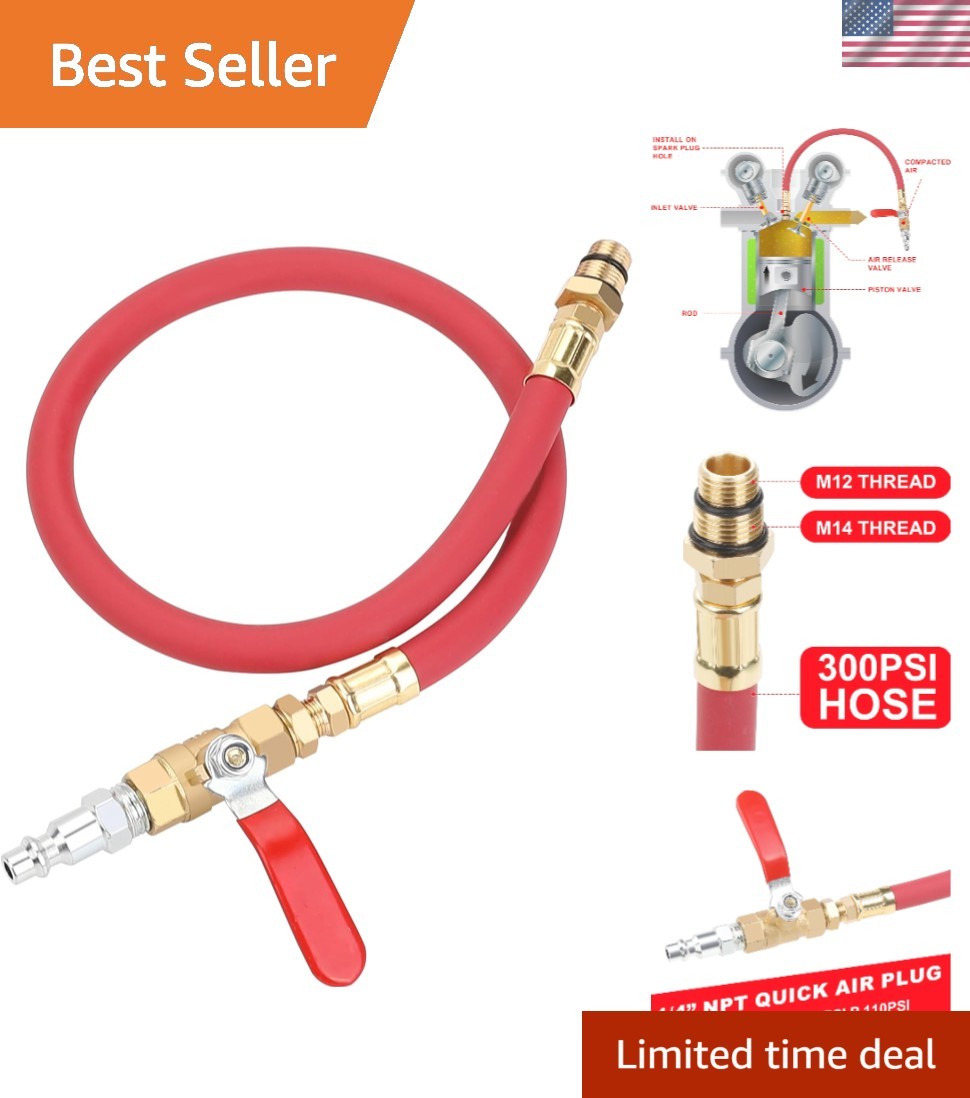 High-Pressure Cylinder Leak Tester with Durable Rubber Tube and Brass Connectors