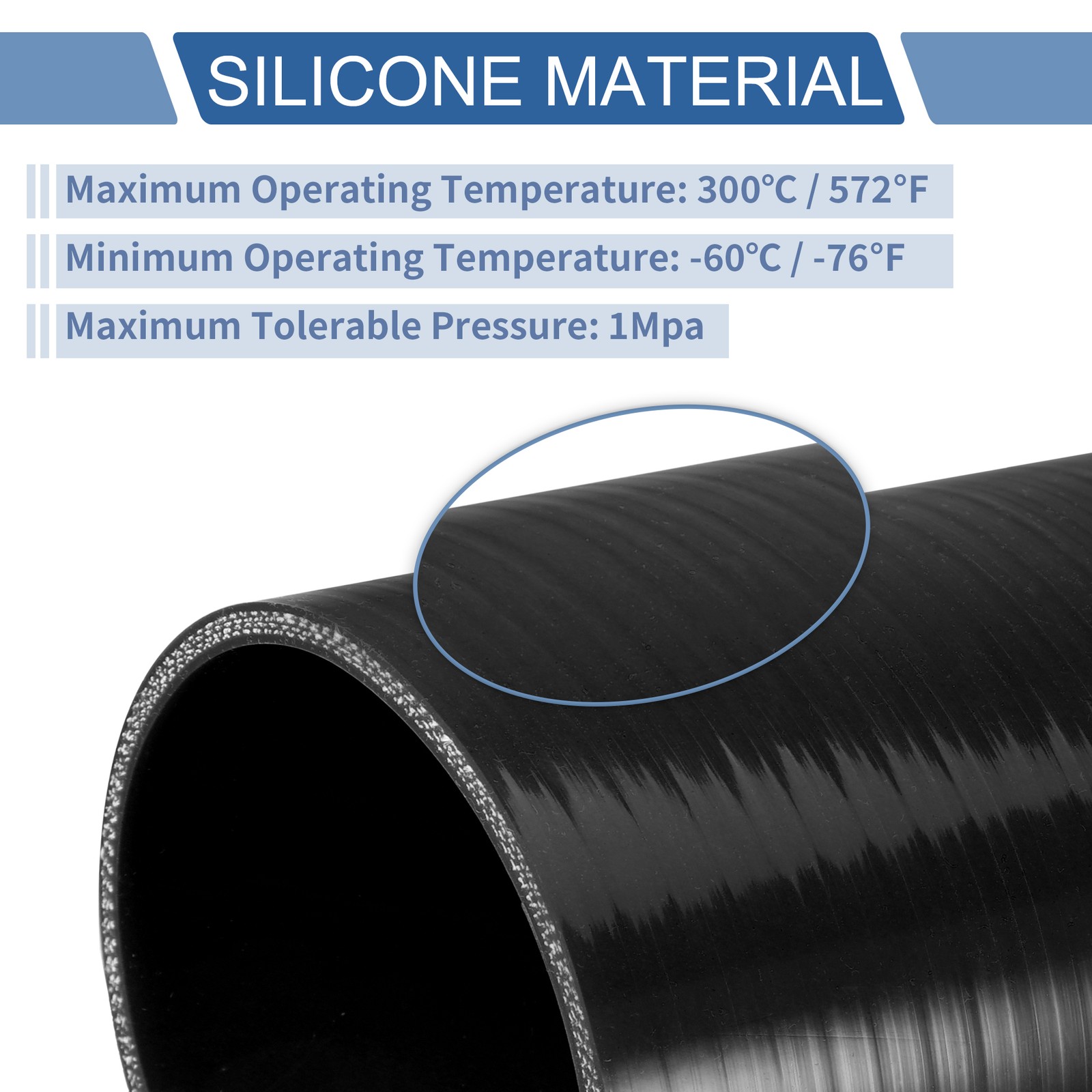 1pc 50mm 18mm/0.71″ ID Blue Black Silicone Cap for Universal Tube