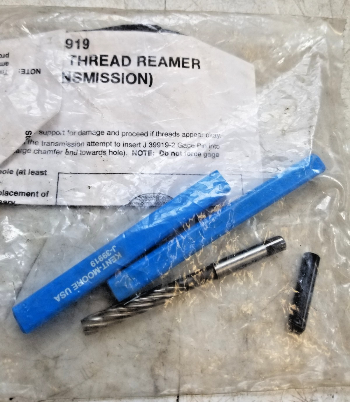 * Kent-Moore J-39919 Center Support Thread Reamer & gage pin / 4L80E +instructio
