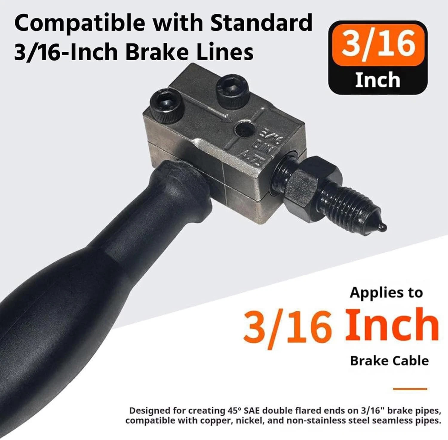 Universal Handheld Car Brake Line Flaring Tool Kit 3/16” Double Flare + Storage