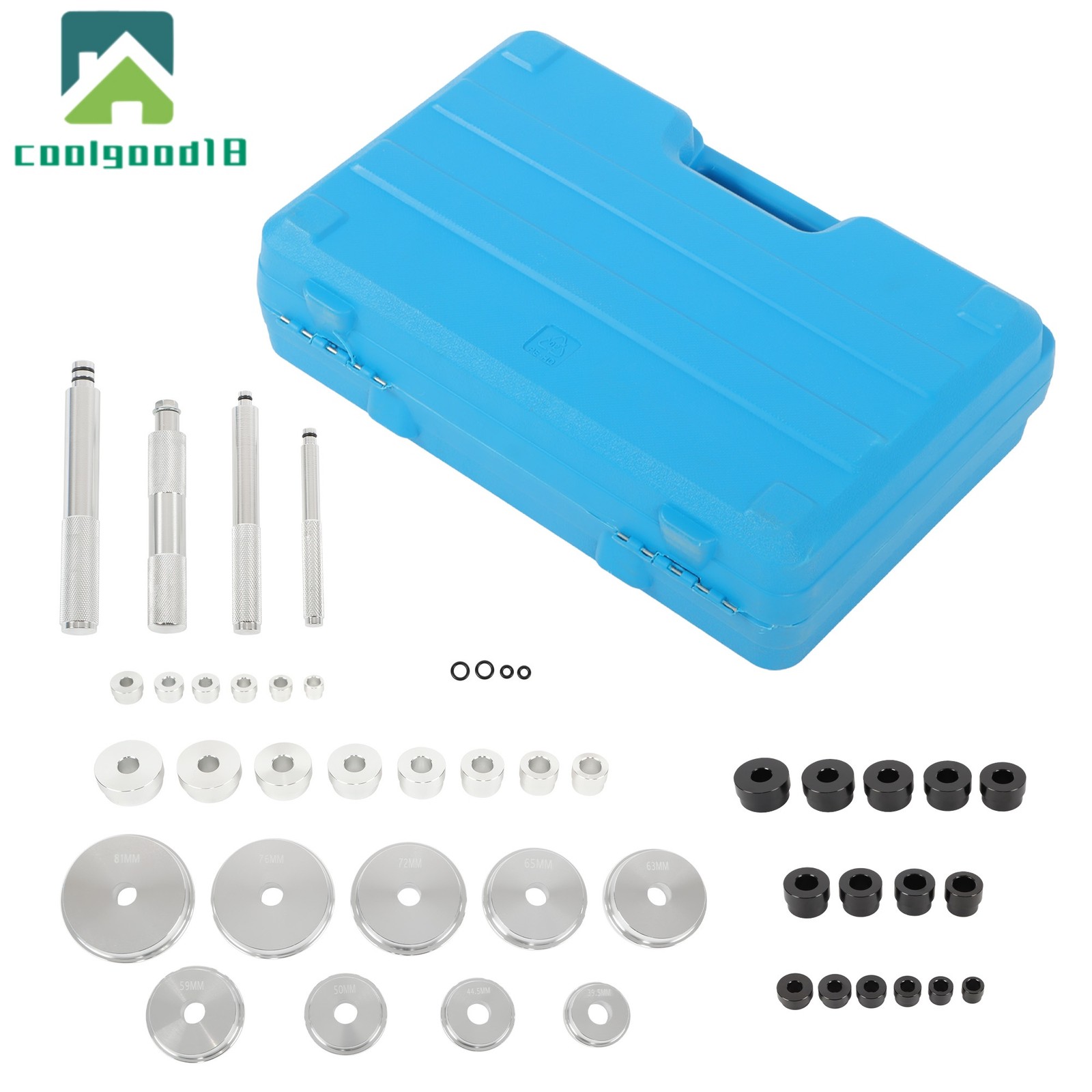 43 Piece Bearing Race and Seal Driver Bearing Press Kit Set Metric SAE Adapters