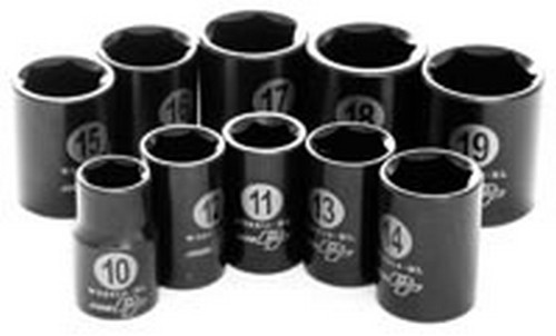 PERFORMANCE TOOL 10pc 3/8″ Dr MET Black Skt S WILW38201