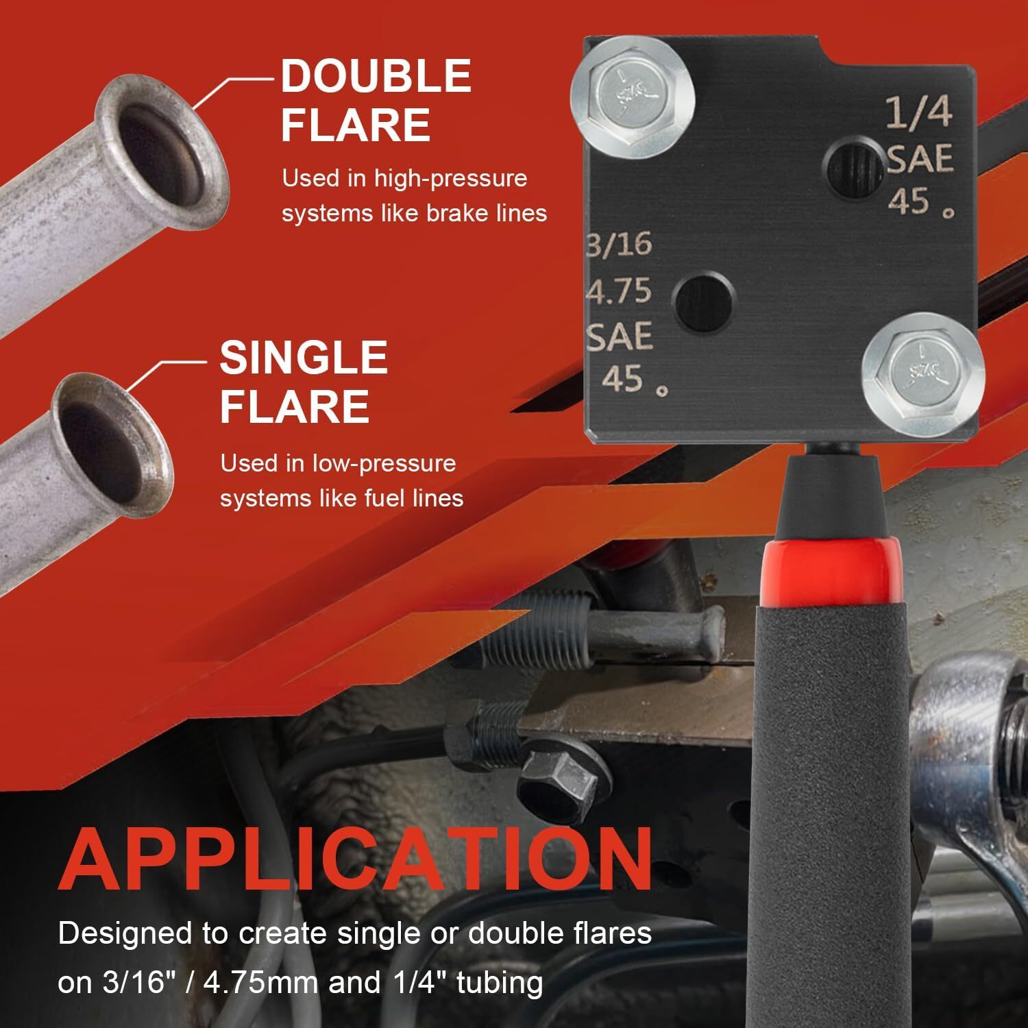 33260 Single/Double Flaring Tool Kit For 3/16″ and 1/4″ Tubing on Most Vehicles