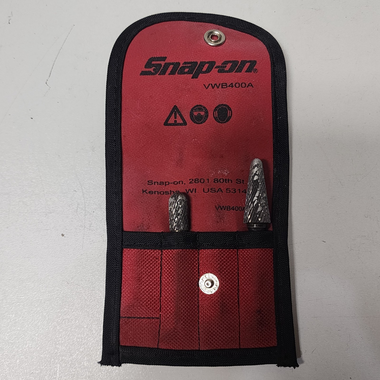 Snap On 2-pc Carbide Burr Set with Kit Bag VWB400A Hard Materials Ferous
