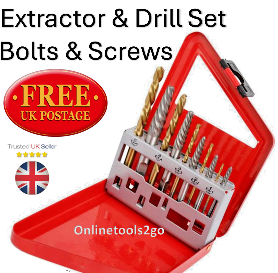 Combination Screw Extractor & Drill Set Left Hand Drills Easy Outs Helix 5273