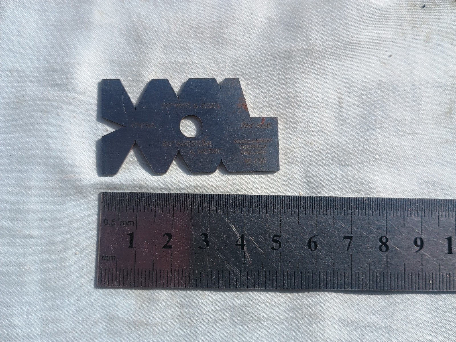 Small Moore & Wright Screw Cutting Gauge Engineer Tool Vintage Metal Work Lathes