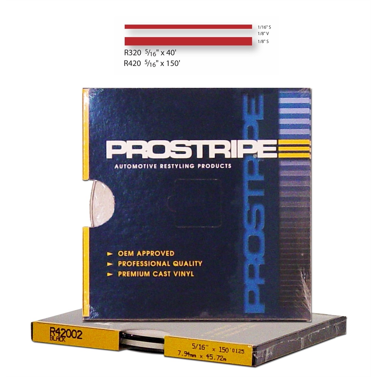 SHARPLINE CONVERTING INC R42002 Pinstripe Tape MS, 5/16″ X 150′; Black