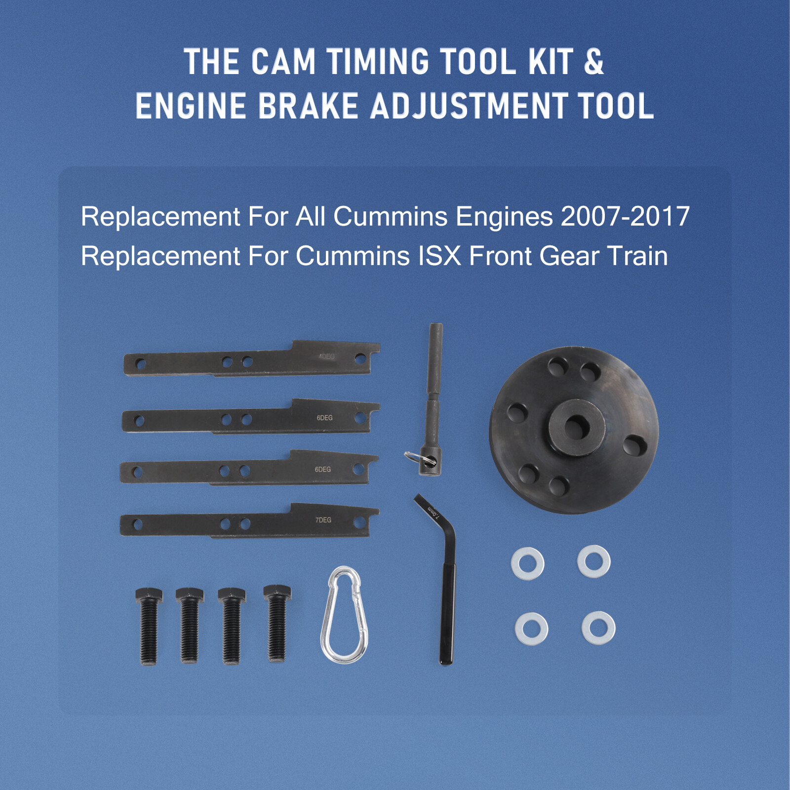 Cam Timing Injector Cam Gear Puller Tool Kit 3163021 Fit Cummins ISX QSX 3163530