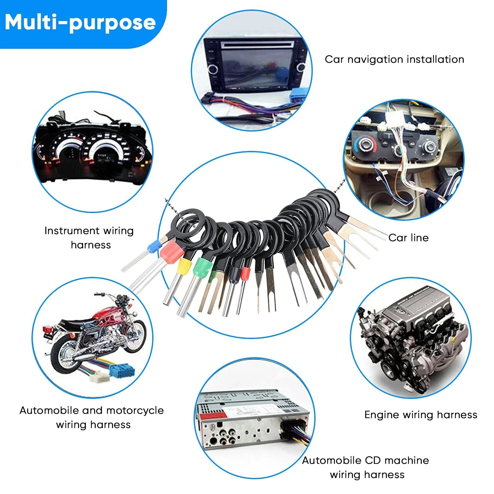 Terminal Removal Tool Kit 82 Pcs Depinning Tool Electrical Connector Pin Remo…