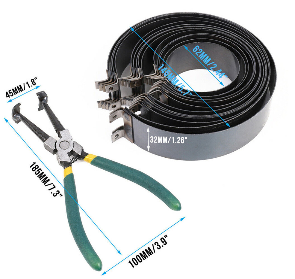 Professional 14Pcs Piston Ring Compressor With Ratcheting Plier & Carrying Case