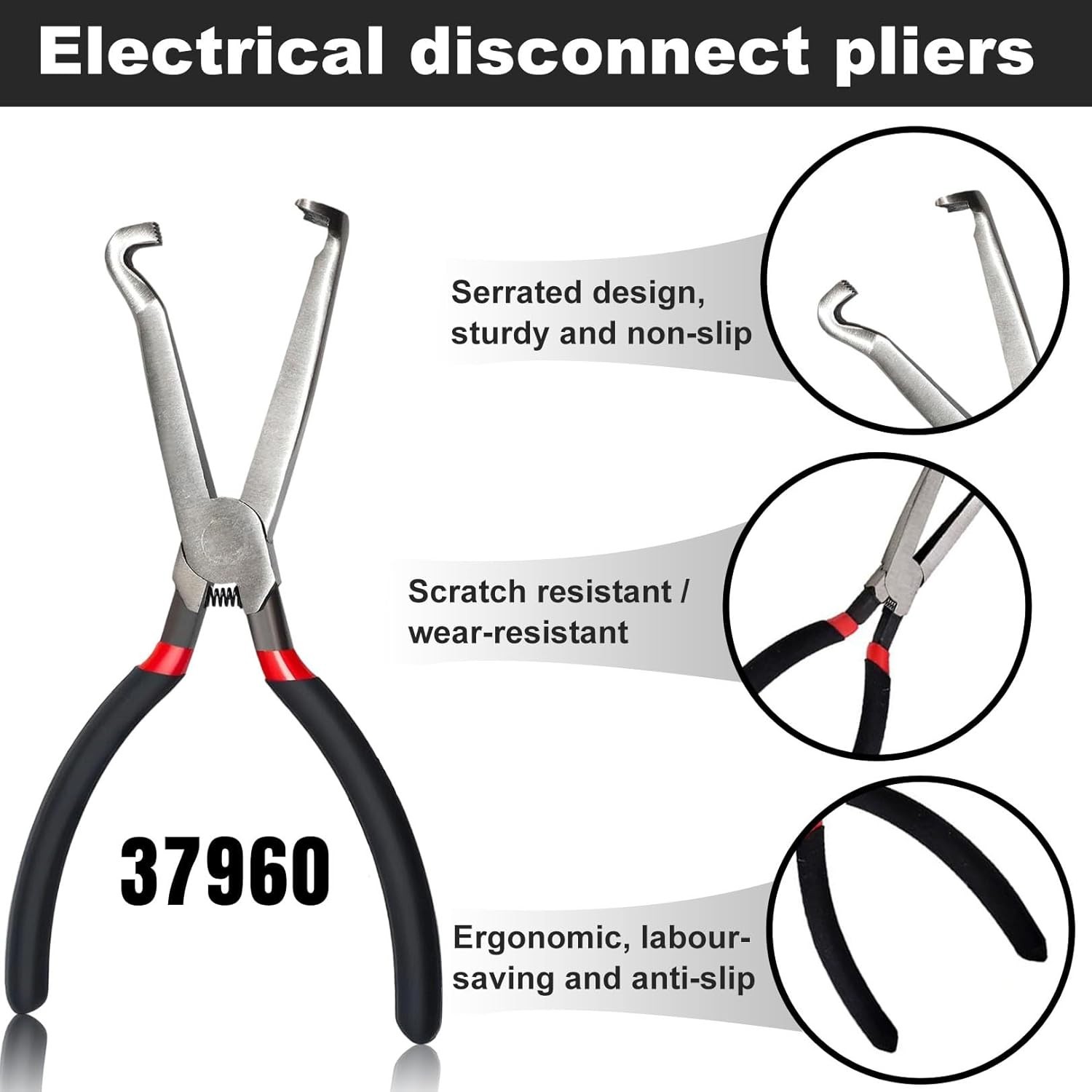8in Automotive Electrical Connector Pliers Set – Dual-Headed with Grip Design