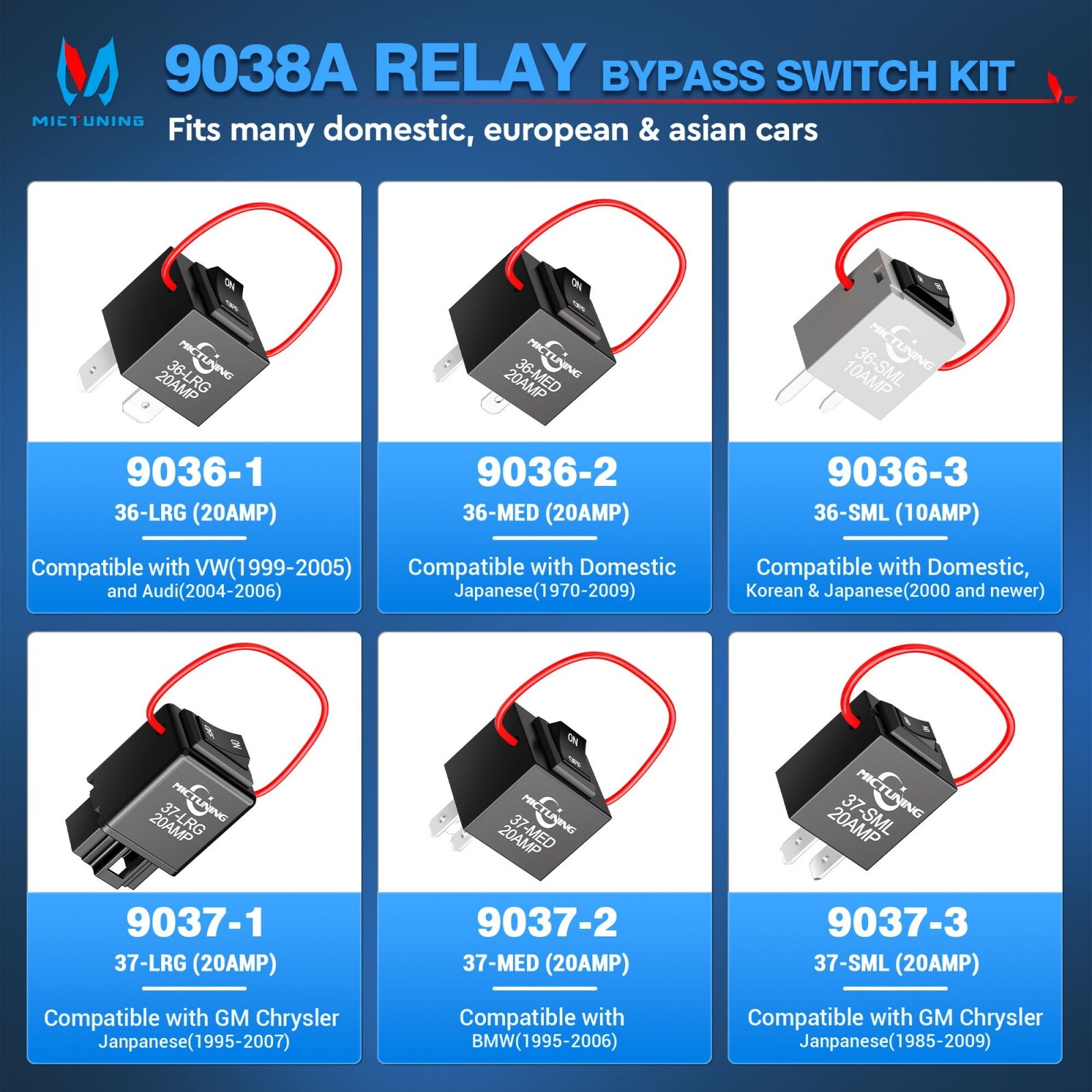 Relay Bypass Switch Kit Amp Loop, Relay Tester Diagnostic Scan Tool Switch 9038A