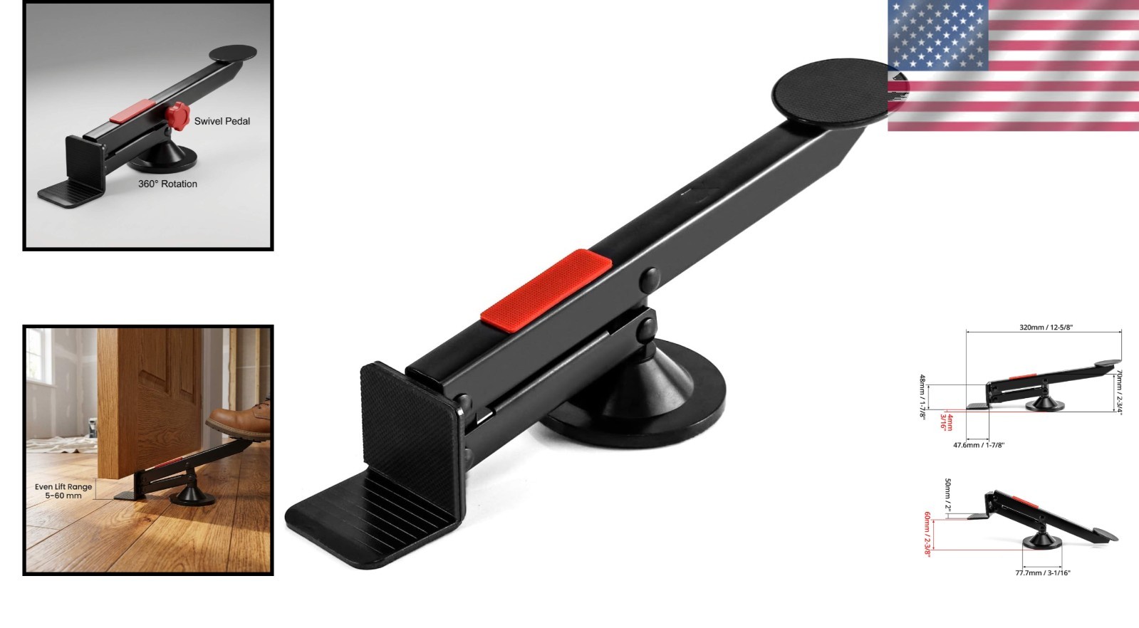 Durable Swivel Door Lifter Tool – Supports 75kg for Effortless Installations