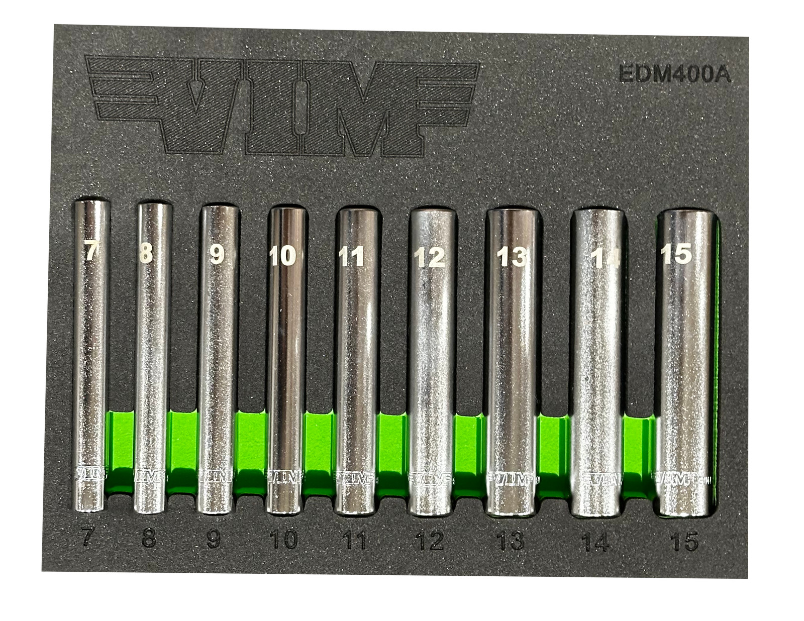 VIM TOOLS EDM400A 9 Piece 1/4″ Drive MM Extra Deep Sockets