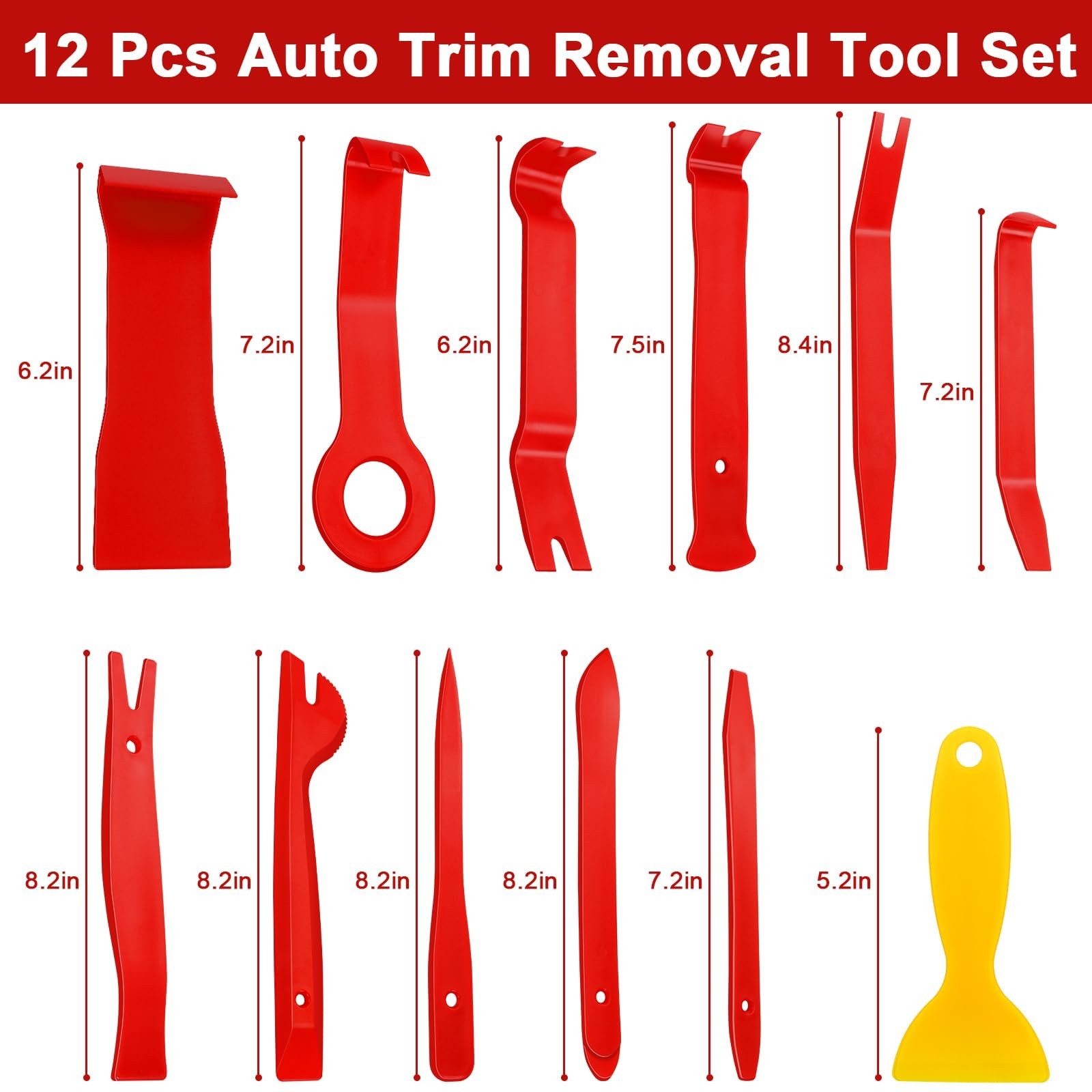 24Pcs Trim Removal Tool Set – Auto Interior, Panel & Sticker Scraper Kit, Fasten