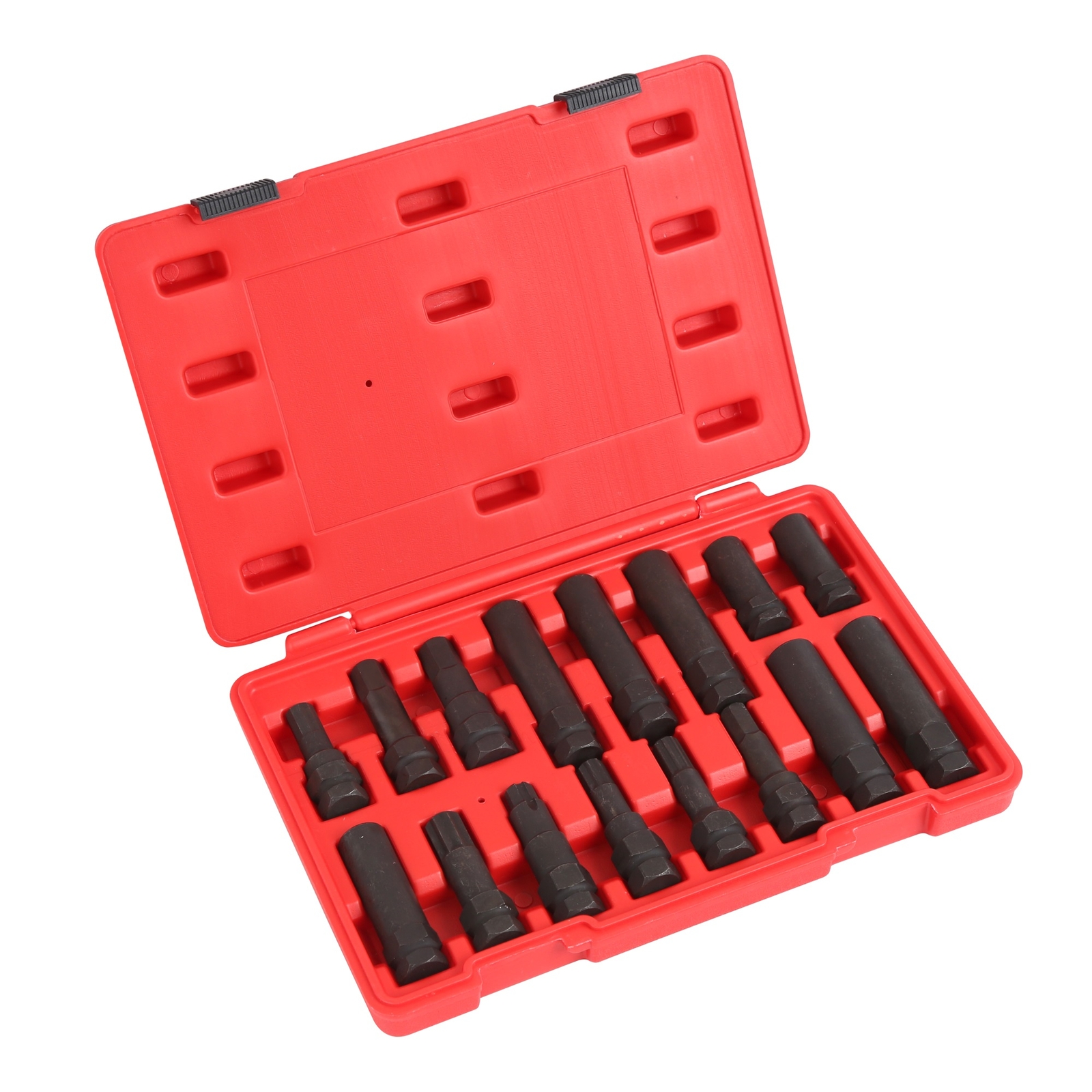 16 Piece SAE Metric Universal Locking Lug Nut Master Key Set Wheel Lock Removal
