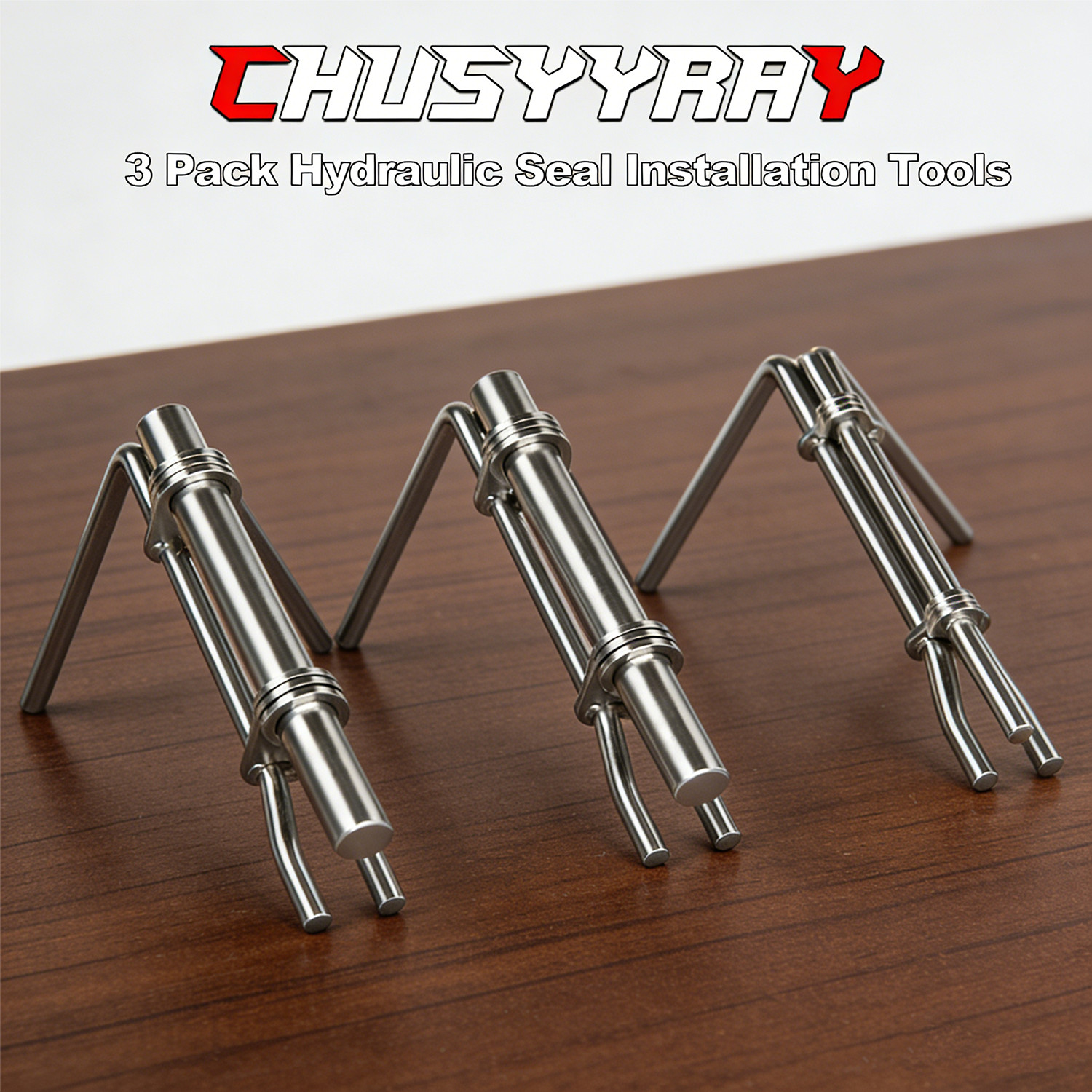 Silver Hydraulic Cylinder Piston Rod Seal U-cup Installation Tool Kit Universal