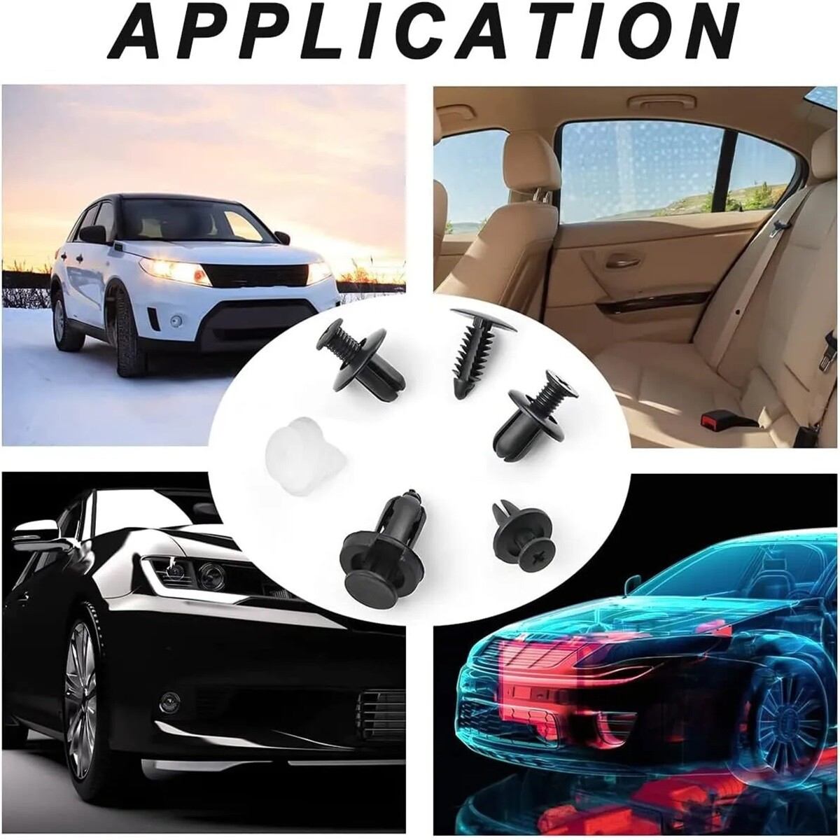 100pcs Plastic Trim Removal Pry Tool Set for Car Radio Panel Door Dash Clip Kits
