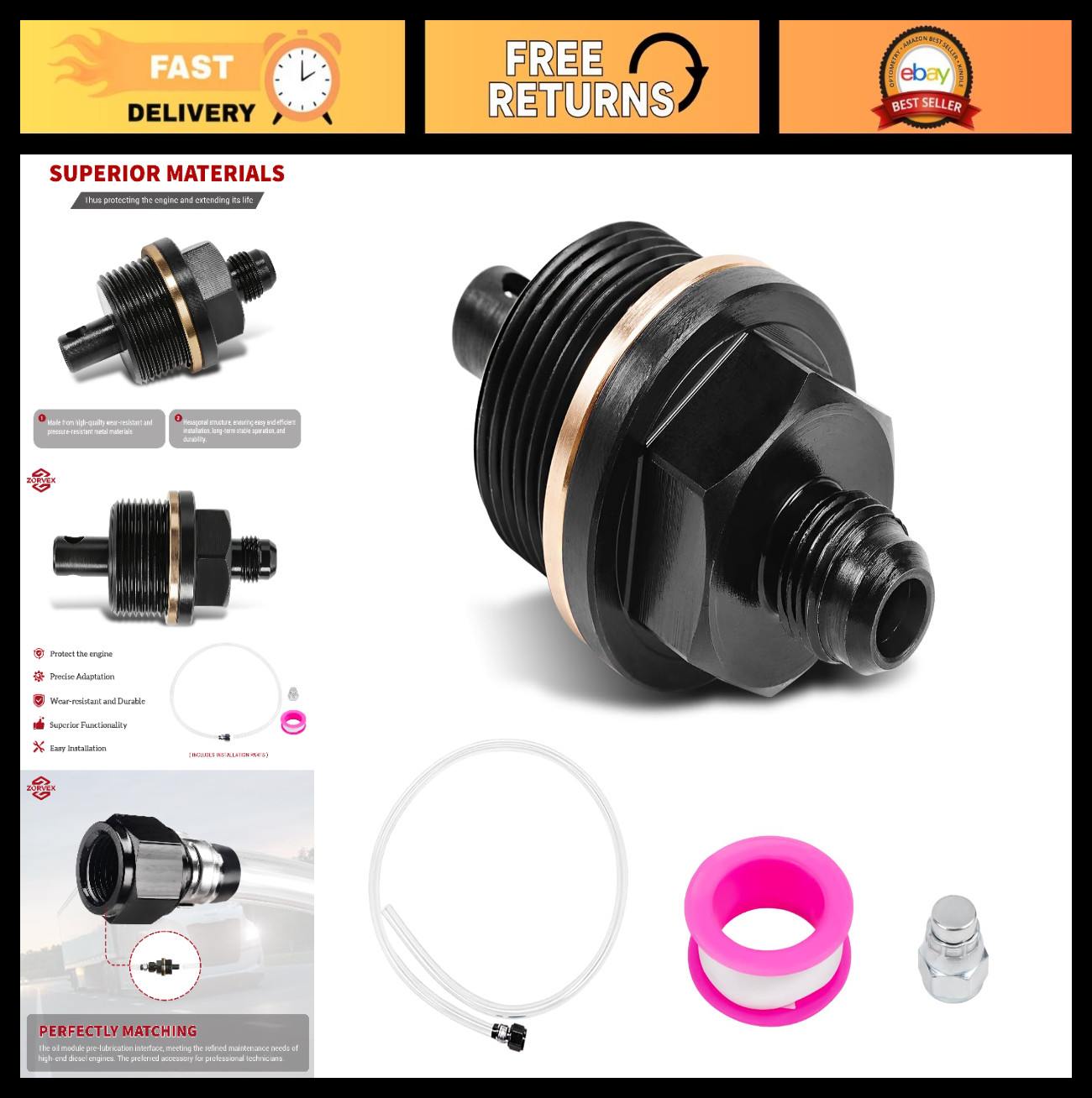 Oil Priming Adapter for Detroit Diesel DD13 DD15 Engines – Pre-Lubrication Kit,