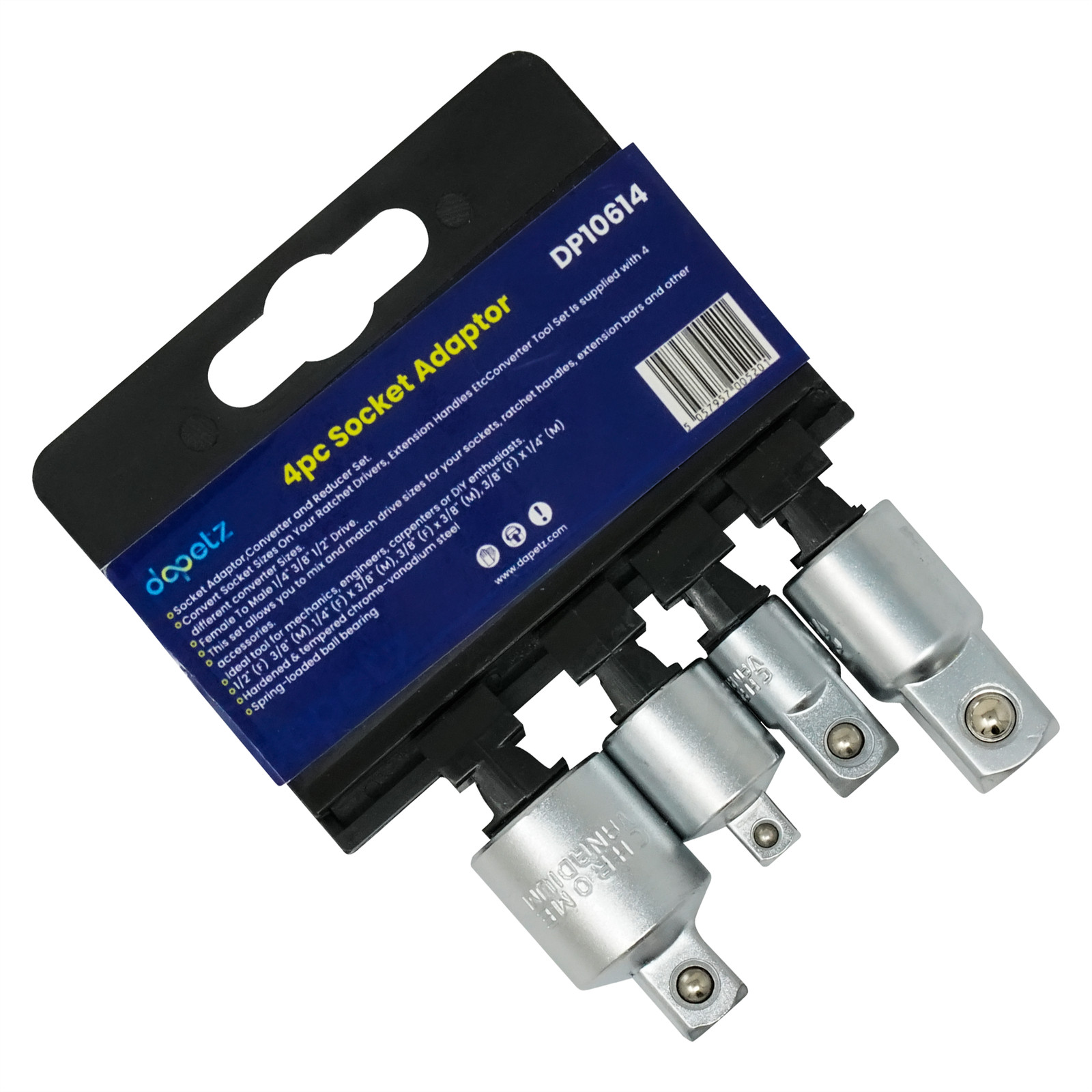 4 Piece Socket Converter Adaptor Reducer Set Female To Male 1/4″ 3/8″ 1/2″ Drive