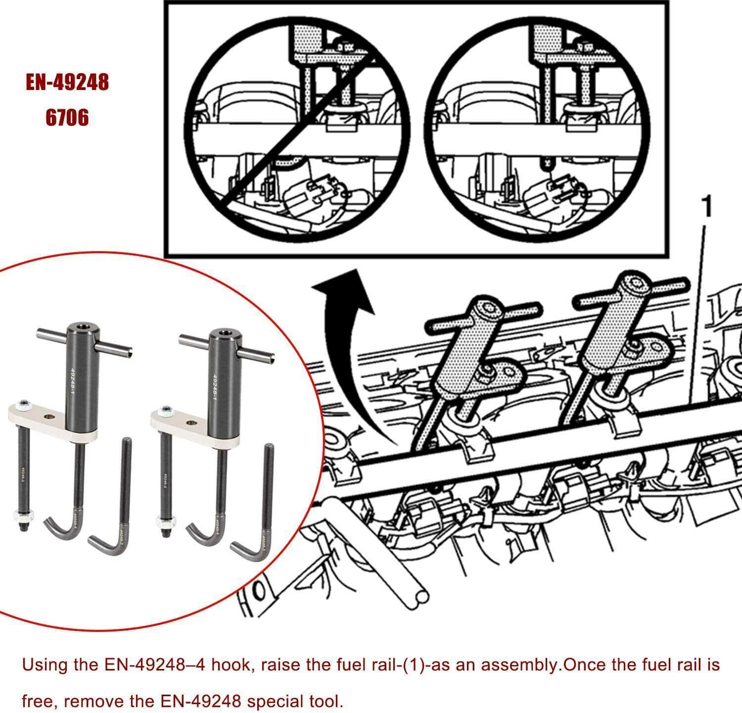 For GM 6706 Injector Rail Assembly Remover+GM245 Seals Tools+6708 Retaining Clip