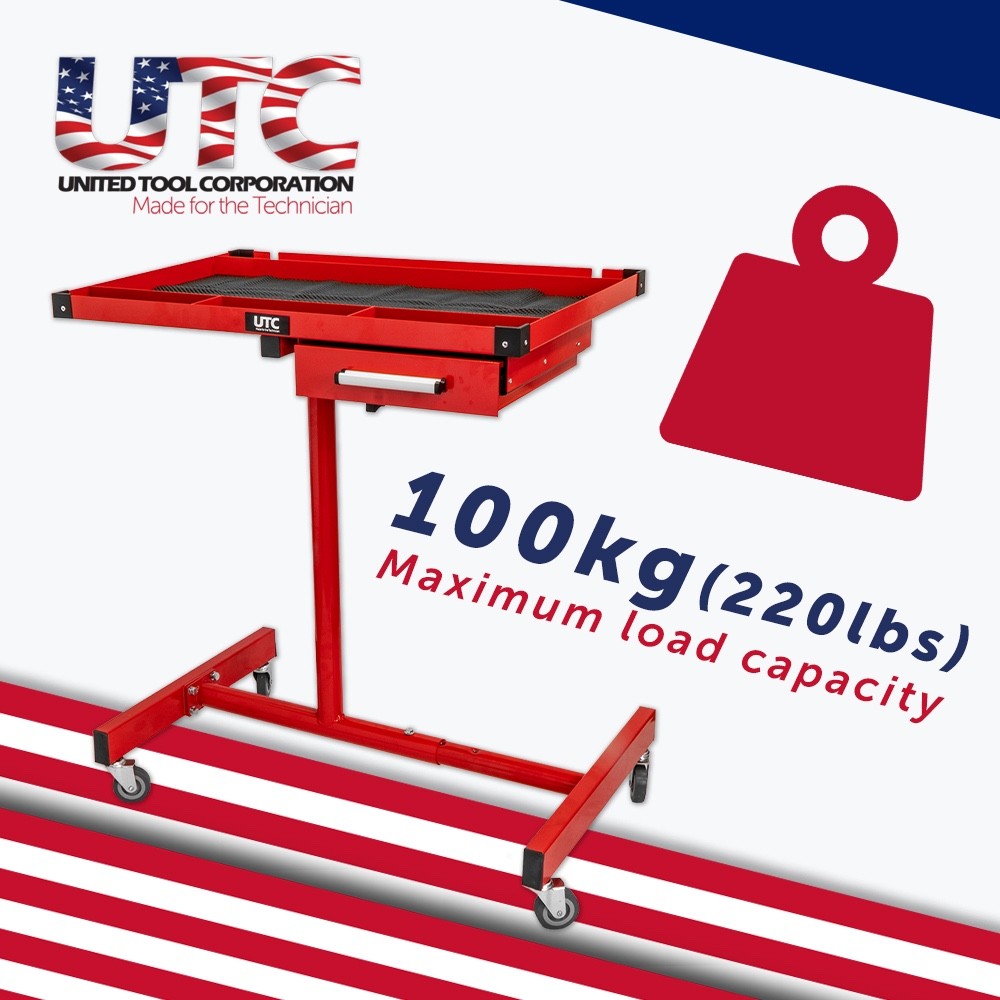 Adjustable Height Workshop Table with Drawer Mobile Workbench Trolley NEW! UK