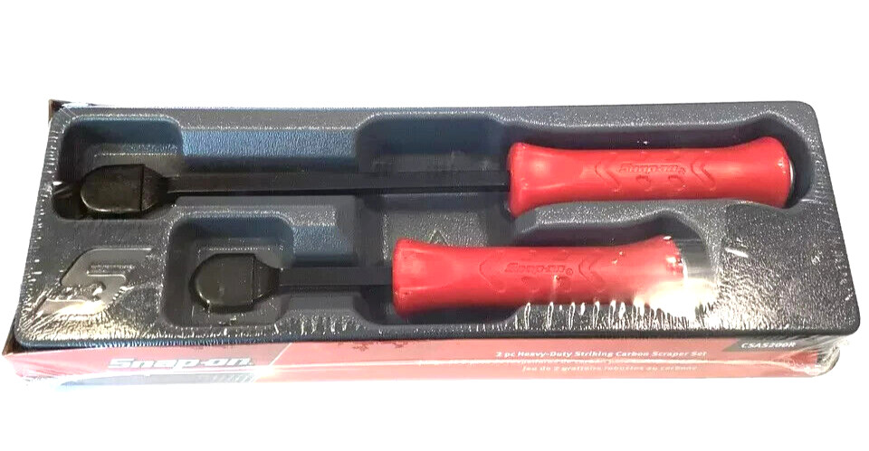 New Snap-on™ 2-piece Red Heavy Duty STRIKING Carbon Scraper Set CSAS200R
