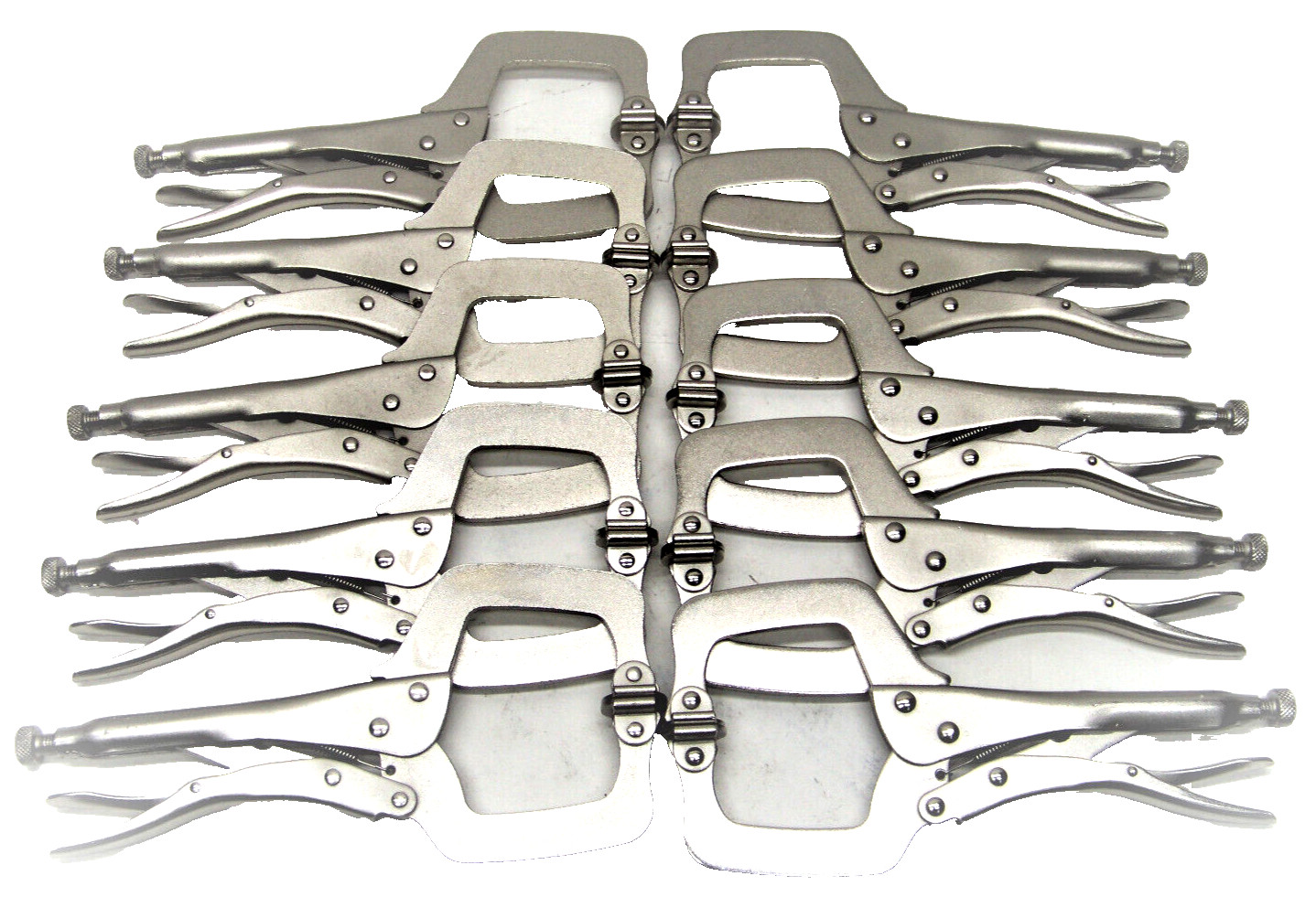 10 pcs 11″ Locking C Clamp Pliers with Swivel Pad Vise Welding Woodworking Tools