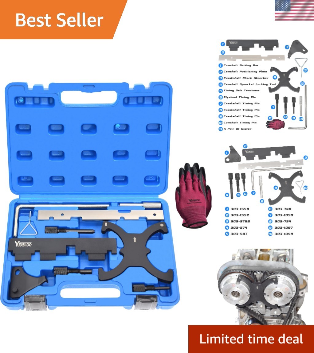 10-Piece Timing Locking Tool Kit Fits Ford & Mazda – Corrosion-Resistant Design