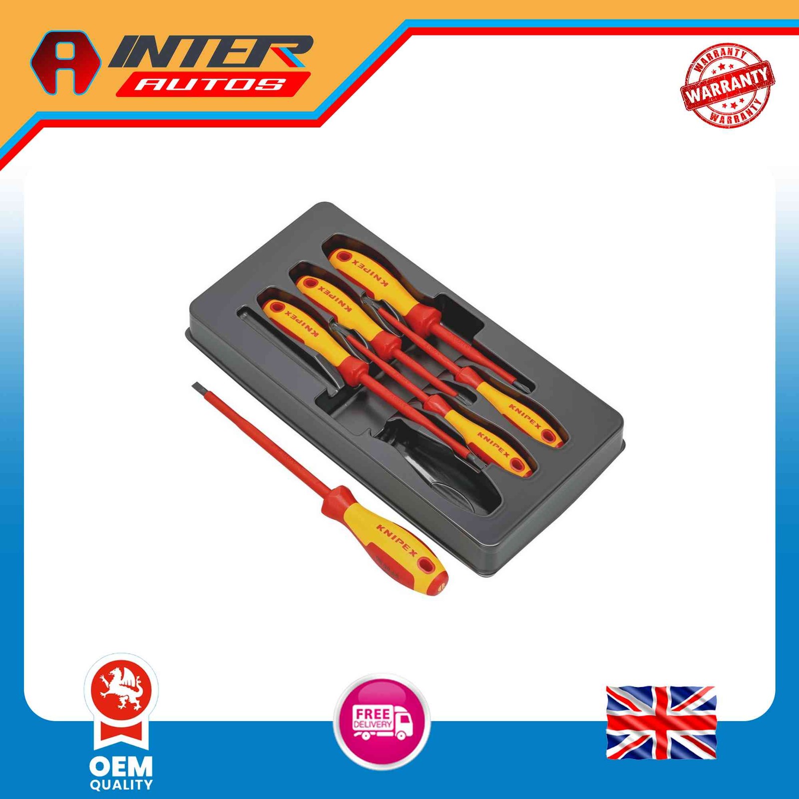 Draper KNIPEX 00 20 12 V01 Screwdriver Set (6 Pieces) 56068
