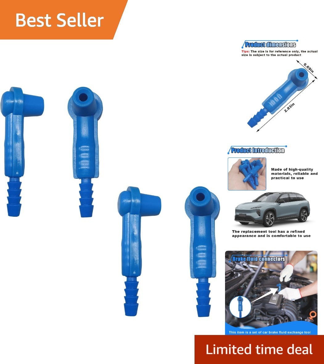 4PCS Brake Bleeder Kit, Car Oil Pumping Pipe Nipple Connector Quick Exchange