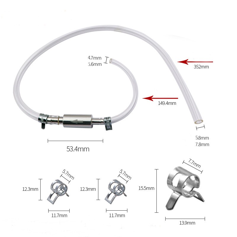 1-100PCS Brake Bleeder Hose, One Way Check Valve Tube Bleeding Tool Kit