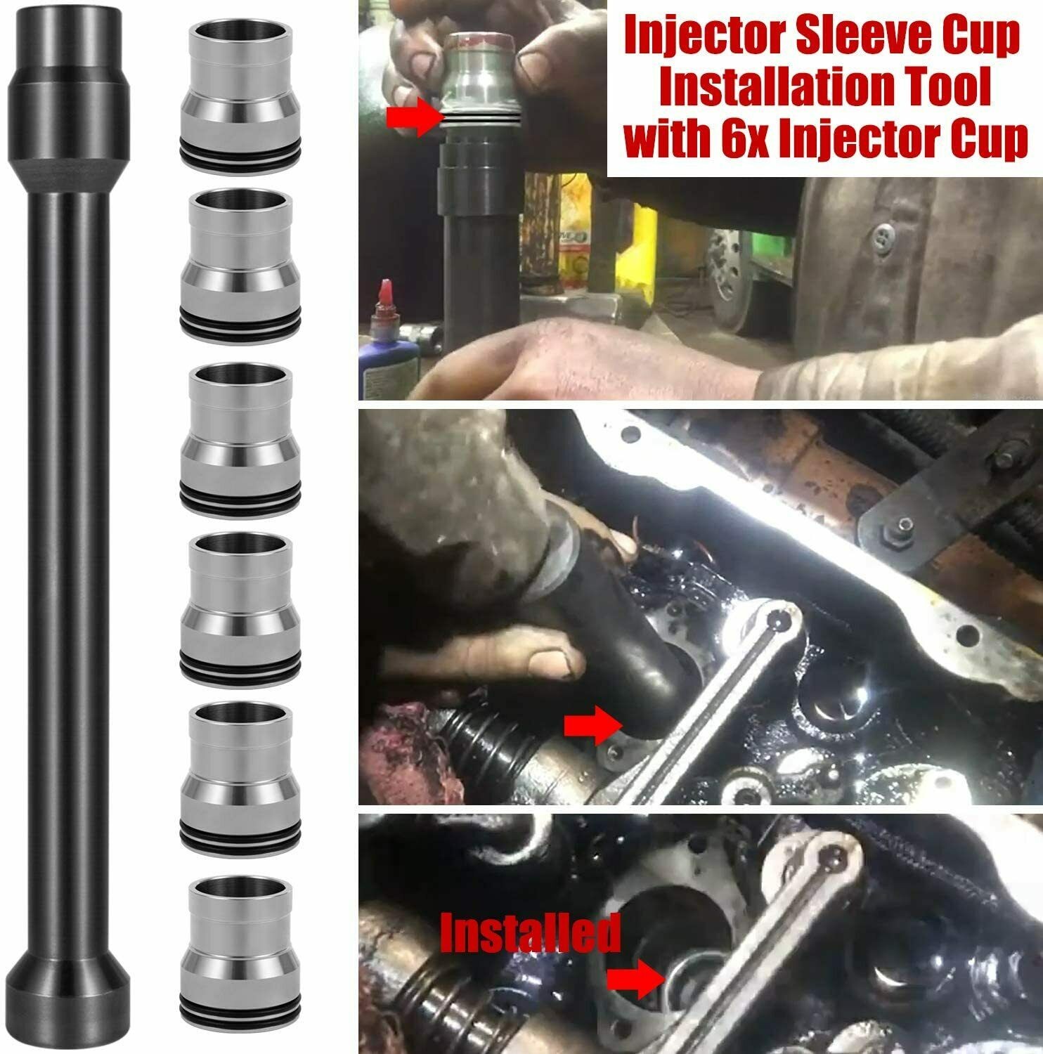 Injector Sleeve Cup Removal Tool & Install Kit For Caterpillar 3126B CAT C7 C9