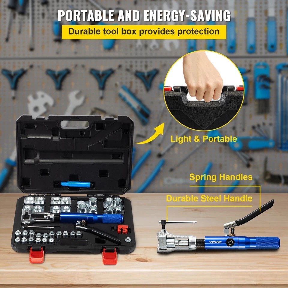 Hydraulic Flaring Tool Kit Double Flaring Tool 45° for 3/16″ to 1/2″ Tube